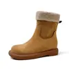 Botines Gruesos de Lana de Cordero Calentitos con Plataforma de 6 cm para Mujer para Usar Afuera 2025 Nuevos Casual Versátiles con Cremallera Lateral Botas de Nieve
