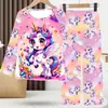 Pijama para Niños Traje de Manga Larga Primavera y Otoño Pijama para Niñas Ropa de Casa para Niños Ropa de Bebé de Dos Piezas Ropa Infantil Tailandesa
