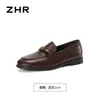 ZHR mocasines de mujer estilo retro 2026 nuevo modelo de otoño, zapatos de cuero slip-on versátiles de estilo británico para el día a día