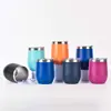 Venta directa de fábrica 12 oz taza de doble pared de acero inoxidable 304 tapa push-pull taza para beber directamente taza casera de gran barriga en forma de U
