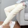 Pantalones casuales de moda para mujer con cordón elástico de cintura alta, primavera y otoño, con bolsillos, cremallera en el tobillo