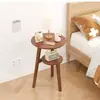 Mesa de centro para varanda atacado de fábrica, mesa redonda simples e elegante com prateleira de armazenamento para uso doméstico, mesa de cabeceira para quarto, mesa lateral para sofá de sala