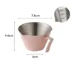 Mango de Madera de Haya Taza Medidora para Espresso Italiano Acero Inoxidable con Escala Jarra Pequeña para Leche Taza Receptora de Extracción de Líquido de Café