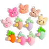Colgante de Conejo Zanahoria de Resina Lindo de Dibujos Animados Accesorios de Joyería DIY Colgante para Pulsera Llavero W495