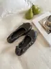 Primer encuentro Chica Jizhai mismo estilo~ Zapatos planos de ballet con lazo para mujer, zapatos tipo rollo de huevo, zapatos planos versátiles de suela plana