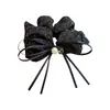 Scrunchie de Perlas con Cinta Floral Brillante Negra y Dorada Retro para Mujer, Nuevo Estilo 2026 Elástico Elegante para el Cabello
