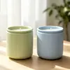 Copo de cera cerâmico com listras verticais, cor macaron, decoração simples para casa, copo de cera personalizado no atacado