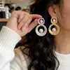 Favorito de Moda~ Pendientes de Perla Estilo Metal Texturizado Retro de Gama Alta, Moda Europea y Americana, Lujo Ligero, Pendientes Audaces y Elegantes
