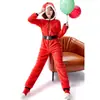Rojo Navideño Disfraz de Cosplay de Papá Noel Ropa para el Cuerpo de Manga Larga Casual Holgada para el Hogar Padre-hijo