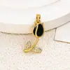Colgante de Tulipan con Piedra Ojo de Gato para Mujer, Diseño de Nicho, Versátil y de Gama Alta, Accesorios para Joyería DIY que No se Desvanecen