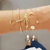 Joyería Transfronteriza Retro Europeo y Americano Hoja Nudo Pulsera Hueca Geométrico Redondo Triángulo Pulsera Venta al por Mayor