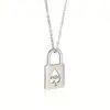 Joyería Estilo Europeo y Americano Collar con Colgante de Candado Acero Inoxidable Cadena para Clavícula de Mujer Estilo Fresco Ins Simple Elegante Versátil