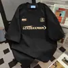 Estilo Coreano Casual Manga Curta Masculino e Feminino Estudante Roupa de Trabalho Camiseta Verão Retro Gola Redonda Solta Versátil Tops Casal Tendência Ins
