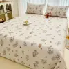 Lençol de Cama Cartoon Amigo da Pele para Verão Peça Única para Dormitório de Estudante Lençol de Cama Solteiro/Casal 1,5m e Fronha Conjunto de Roupa de Cama de Três Peças