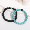 Pulseira popular de contas europeia e americana pulseira de casal de turquesa transfronteiriça joia estilo rede vermelha de pedra natural feminina em estoque atacado