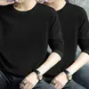 Camiseta de manga larga para hombre, de corte holgado y oversized, perfecta como capa base para el otoño, con estampados de moda y colores lisos, versátil y elegante