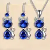 Brillante Exquisito Lujo Fresco Nuevo Creativo Personalizado Colgante de Gato Collar Pendientes Moda Versátil Regalo Conmemorativo