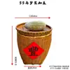 Cesta de bambu trançada antiga estilo antigo cesta de bambu display de vegetais cesta de bambu comercial display de cozinha aberta pá de lixo cesta de chão