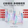 Bolsa de mão em PVC iridescente a laser, bolsa transparente de gelatina deslumbrante, bolsa de compras versátil à prova d'água para passeios de verão, personalizável