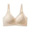 Sujetador de encaje suave sin costuras, fino y cómodo, con copas fijas completas y efecto push-up, lencería color nude