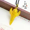 Loja de Ouro Mesmo Estilo Ouro Antigo com Areia Pingente de Águia Dourada Guardiã do Tibete Sabedoria Garuda Pingente Vajra