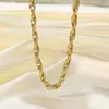 Europa e Estados Unidos tendência transfronteiriça ins colar de corrente cubana ouro 18k não desbota corrente de personalidade da moda joia de alta qualidade