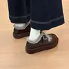 Zapatos Birkenstock de Suela Gruesa, Mocasines para Mujer, Botas de Nieve Populares de Invierno 2025 de Suela Gruesa, Zapatos Cálidos de Algodón, Zapatos Pequeños de Cuero Negros con Forro de Felpa
