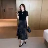 Vestido Chinês Retro com Botões de Verão 2026 Novo Estilo Chinês para Mulheres, Manga Curta, Novo Vestido Slim-Fit com Design de Patchwork para Cobrir a Barriga