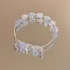 2025 Nuevo Pulsera de Loto de Jade Blanco Pulsera de Cristal Nicho de Gama Alta Lujo Accesible Exquisito Estilo Hada Pulsera