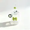Taza redonda rayada divertida, vidrio simple de borosilicato alto, taza linda de gran capacidad, taza de café y leche para el hogar moderna y simple