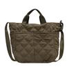Bolsa tote bordado losangular fio bolsa de ombro grande capacidade bolsa de tecido nylon feminina estudante sala de aula bolsa mensageiro bolsa de mão para ir ao trabalho