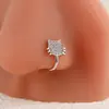 Piercing de Nariz Fofo do Gato KT Transfronteiriço Doce Versátil Sem Perfuração Piercing de Nariz Cobre Banhado a Ouro Diamante de Alta Qualidade Europeu e Americano Piercing de Nariz Feminino