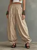2026 Moda Femenina Transfronteriza Europea y Americana Estilo Perezoso Pantalones de Linterna Casual Verano Dobladillo con Volantes Sueltos Pantalones Largos