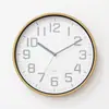 Relógio Digital Grande Silencioso de 28cm com Segundos de Varredura Pontual, Relógio de Parede com Textura de Madeira, Relógio Redondo Elegante e Simples para Casa, Relógio de Quartzo