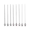 Aguja dispensadora de acero inoxidable de precisión de 80 MM, boquilla de aguja metálica de punta plana, aguja alargadora experimental para jeringa