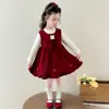 Vestido Infantil Primavera Outono Estilo 2026 Novo Conjunto de Vestido Princesa Infantil Menina Bebê Estiloso Temporada Outono Inverno Saia