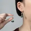 Pendientes de Hoja de Ginkgo de Cristal Verde para Mujer Nuevos Tendencia Retro Hoja Pendientes Elegantes Lujo Ligero Nicho Pendientes de Gama Alta
