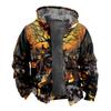 2024 transfronterizo nuevo Halloween forro polar engrosado doble forro terciopelo grueso acolchado de algodón chaqueta cremallera bolsa para excavar chaqueta acolchada de algodón cálida