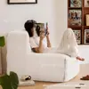 Esponja de Sofá Comprimida Transfronteriza Cuadrícula de Waffle Cubo Sofá Perezoso Minimalista de Moda Balcón Sala de Estar Sofá Individual Estilo Crema