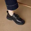 Zapatos de Cordones Negros de Piel Suave para Mujer, Nuevos Zapatos de Vestir Estilo Británico Primavera y Otoño 2026 para Combinar con Faldas, Mocasines de Suela Gruesa