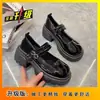 Zapatos Mary Jane, zapatos de mujer de plataforma gruesa de moda que aumentan la altura, nuevo estilo primavera 2025, zapatos pequeños de cuero estilo británico retro súper populares, estilo francés