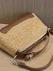 Bolso Estilo Casual y Relajado 2026 Nuevo Verano Vacaciones en la Costa Bolso de Paja Hombro Único Gran Capacidad Bolso de Playa Tejido