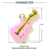 Colar Pingente Colar de Aço Titânio Doce Coração de Violino Pingando Óleo Transfronteiriço DIY Acessórios de Joias de Aço Inoxidável para Mulheres Torre