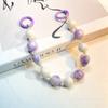 Pulsera pequeña con cuentas vivas y doble hebilla de cadena Aurora fresca, adorno colgante para funda de teléfono móvil, cadena extensible para bolso de mano