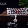 Pulsera de Cuentas de Cristal Blanco Optimizado de Color Sólido 108 Cuentas de Mineral en Bruto No Optimizado Pulsera de Calabaza Loto para Hombres y Mujeres