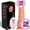 Muhuan Dildo Artificial Controle Remoto Sem Fio Aquecimento Telescópico Oscilante Vibrador Masturbador Feminino Brinquedo Sexual para Adultos