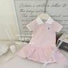 Conjunto SeteKoluli Limãozinho Salgado! 25 Vestido de Verão Estilo Coreano para Bebê Menina com Manga Bufante Flor Coração Botão