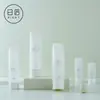 Em estoque: Frascos de tubo macio de 100ml, frascos de limpador facial de 120ml, frascos de loção corporal de 200ml, frascos de squeeze de PE