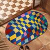 Alfombrilla Creativa de Baño Dopamina Absorbente Secado Rápido Tablero de Ajedrez Barro de Diatomeas Cojín Suave Alfombra Antideslizante para Puerta de Baño