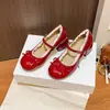 Zapatos de Salón Individuales Bajos de Ballet Francés Suave para Mujer, Estilo Nuevo de Verano 2026, para Combinar con Faldas, Zapatos Mary Jane Retro de Tacón Grueso